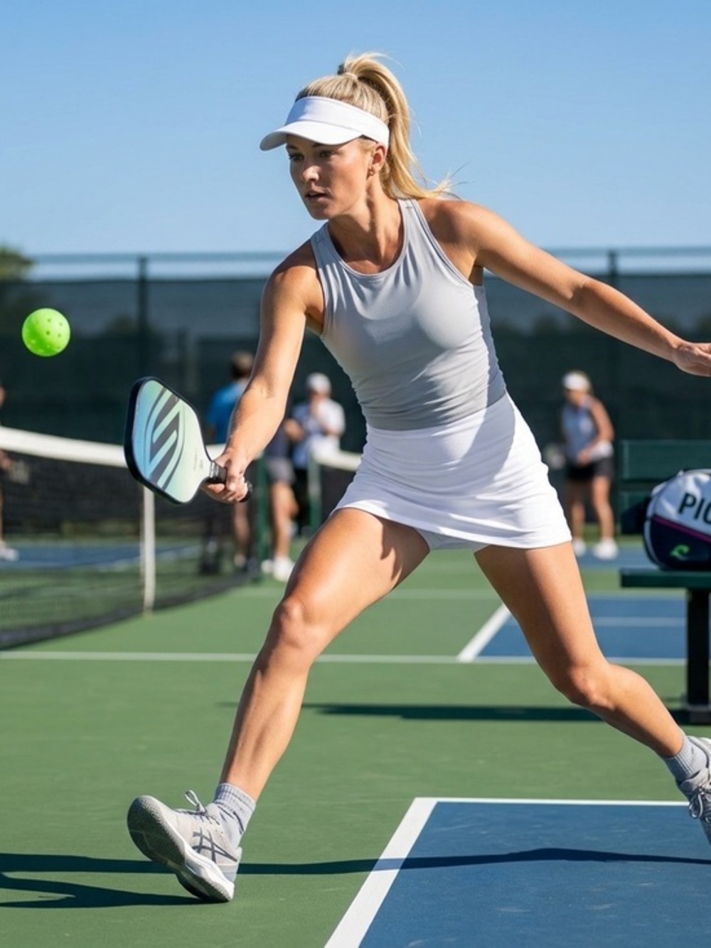 BlevonH white workout skirt with shorts underneath